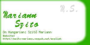 mariann szito business card